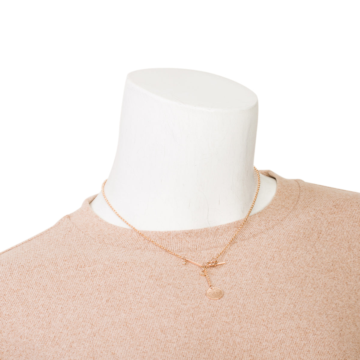 Hermes 18k Rose Gold Diamond Ex-Libris Pendant Necklace, Small Model w/ Box