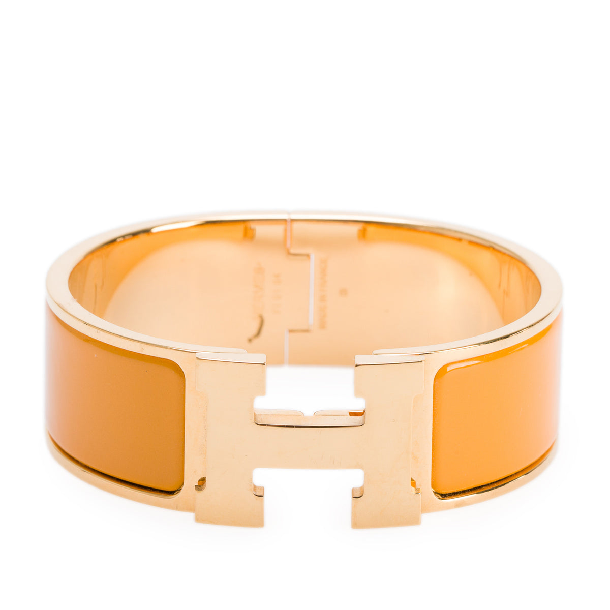 Hermes Gold-Plated Yellow Enamel Clic Clac H Bracelet