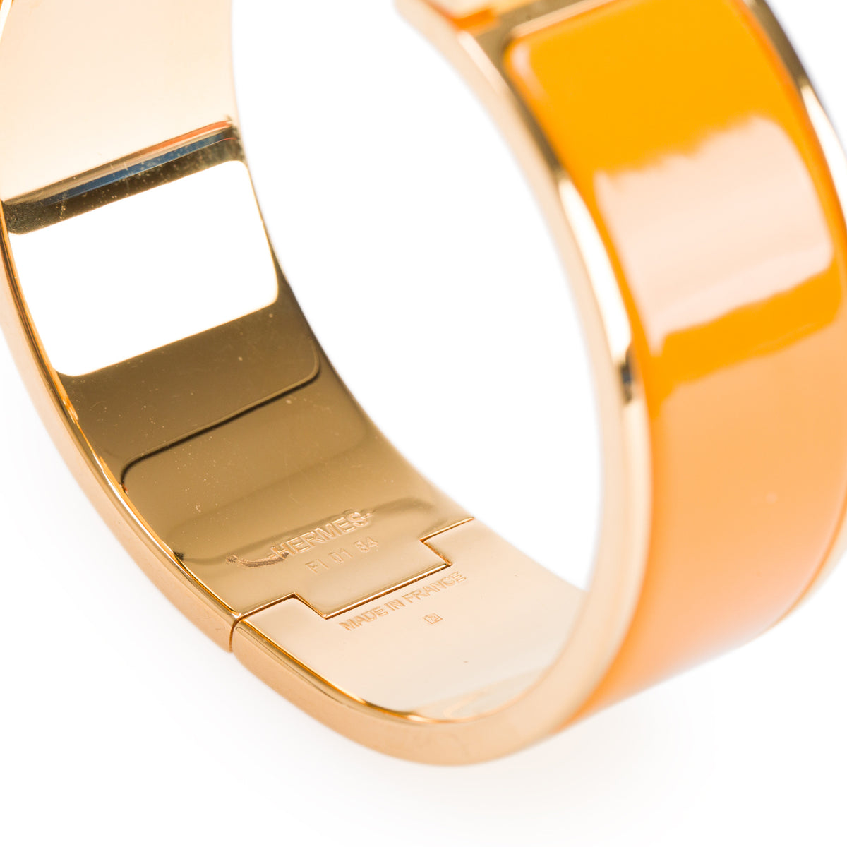 Hermes Gold-Plated Yellow Enamel Clic Clac H Bracelet