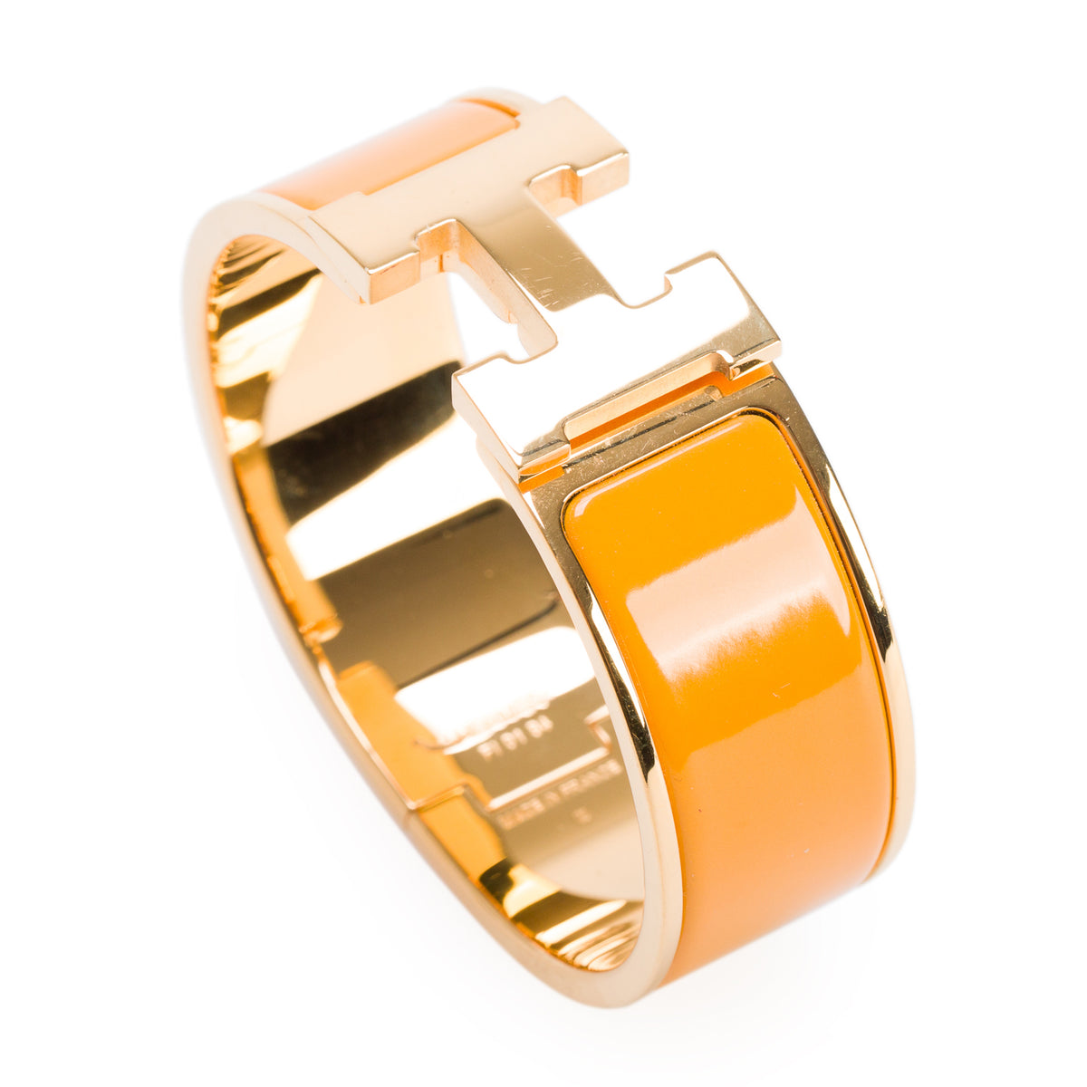 Hermes Gold-Plated Yellow Enamel Clic Clac H Bracelet