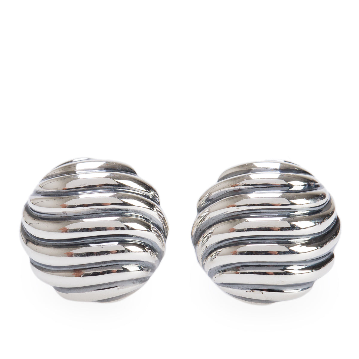 David Yurman Sterling Silver & 14k Yellow Gold Sculpted Cable Stud Earrings, 14 mm