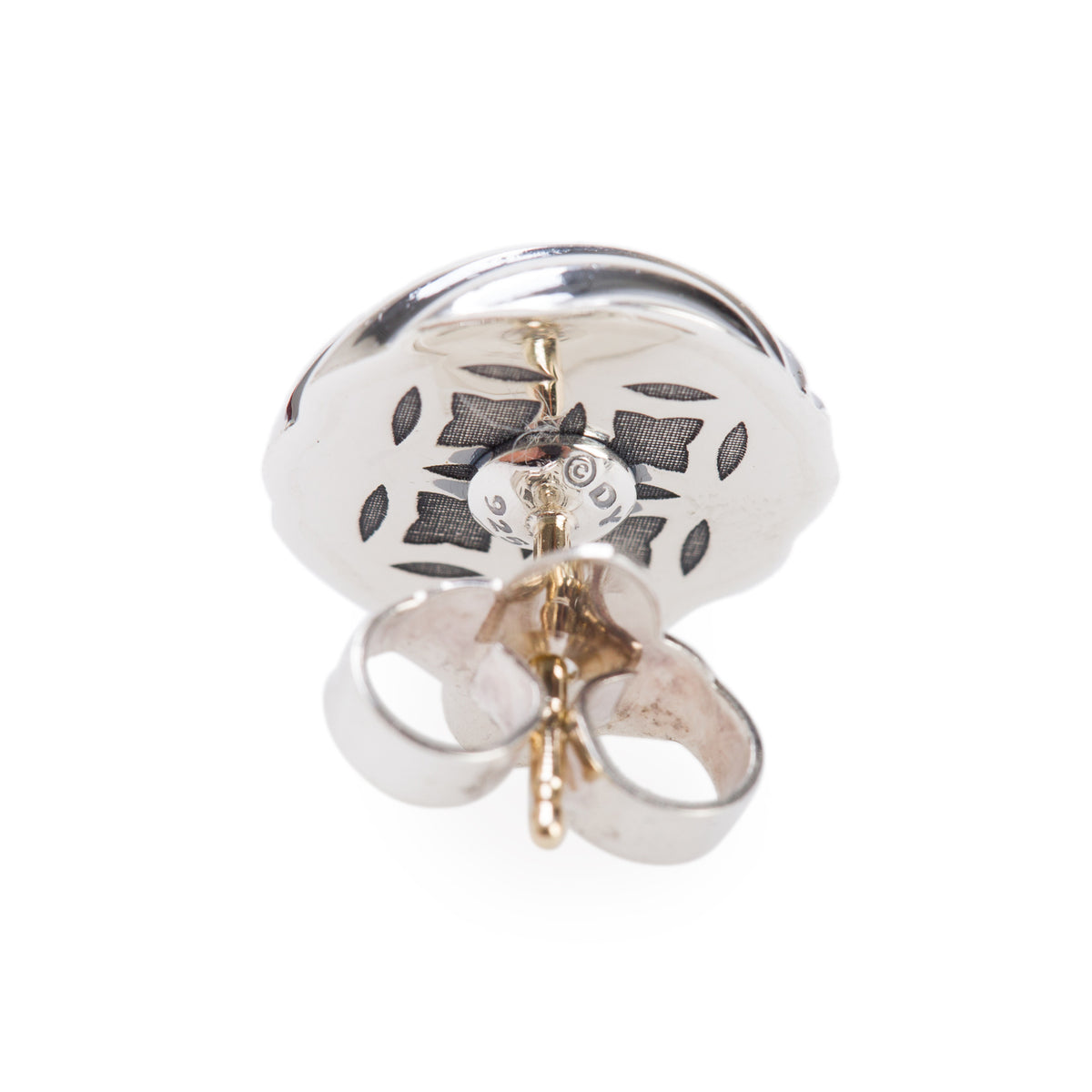 David Yurman Sterling Silver & 14k Yellow Gold Sculpted Cable Stud Earrings, 14 mm