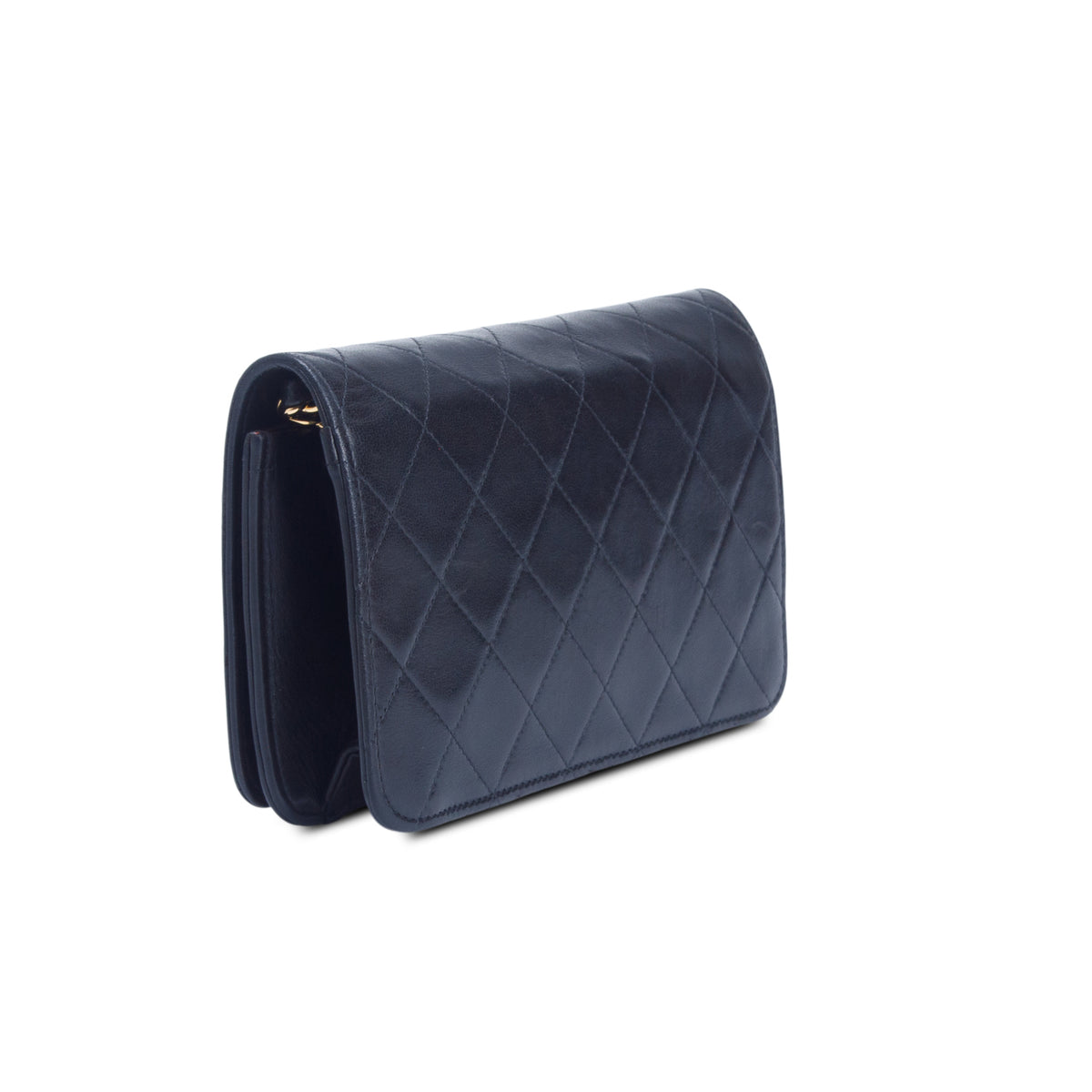 Chanel Vintage Black Quilted Lambskin Leather Mini CC Full Flap Bag