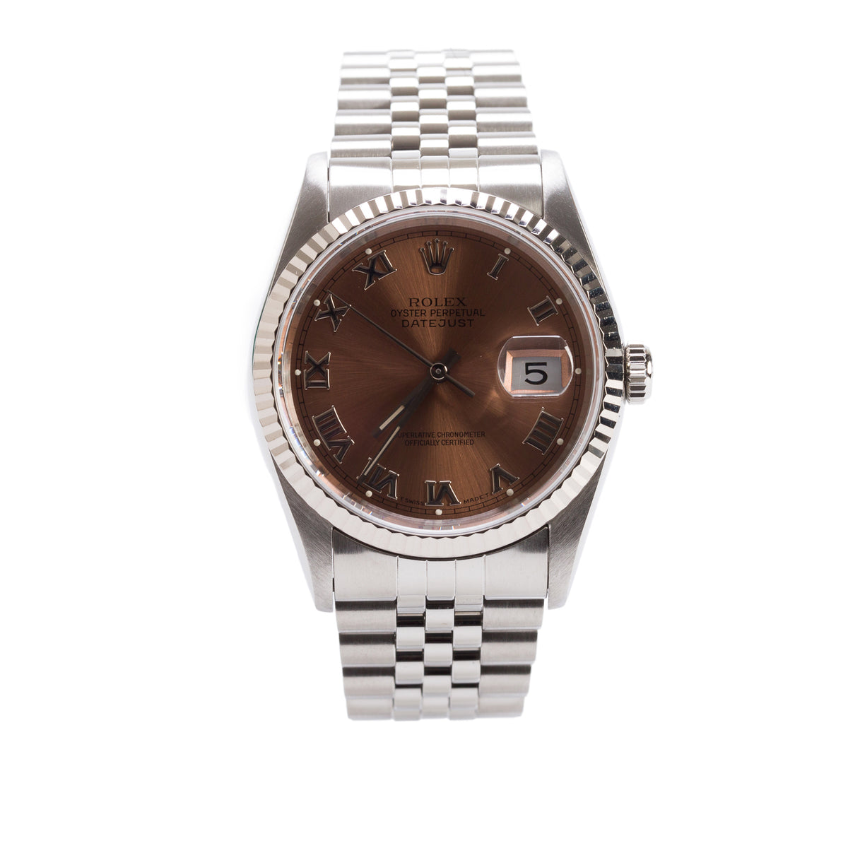 Rolex Stainless Steel Oyster Perpetual Datejust 36 MM Watch Salmon Dial 16234 w/ Box
