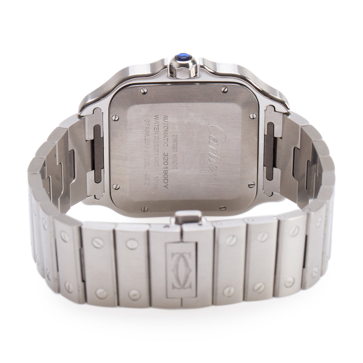 Cartier 2023 Stainless Steel Santos de Cartier Automatic Watch, Large Model Silver Dial 4072 w/ Box & Papers