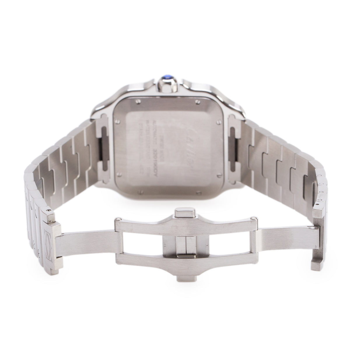 Cartier 2023 Stainless Steel Santos de Cartier Automatic Watch, Large Model Silver Dial 4072 w/ Box & Papers