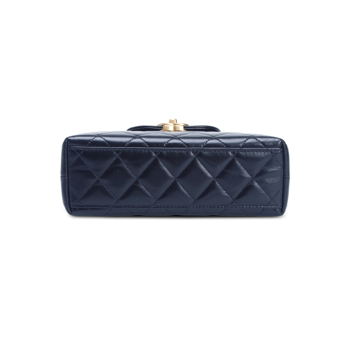 Chanel Black Shiny Aged Calfskin Quilted Nano Kelly Shopper