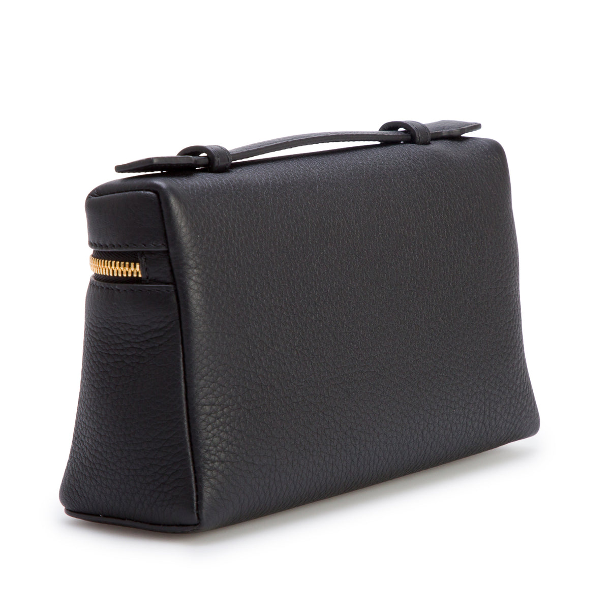 Loro Piana Black Grained Calfskin Leather Extra Pocket L19 Pouch w/ Box & Strap