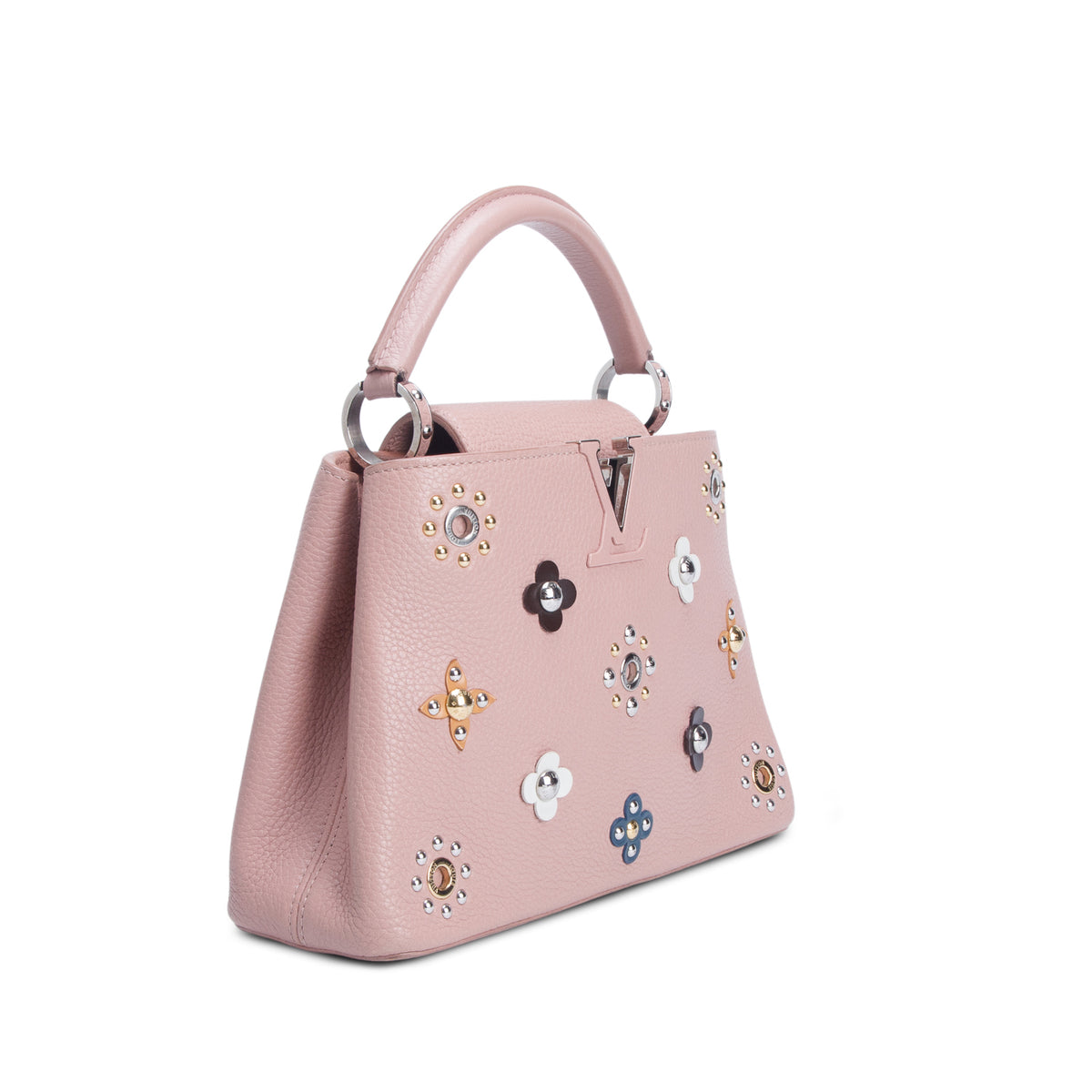 Louis Vuitton Pink Taurillon Mechanical Flowers Capucines BB w/ Strap