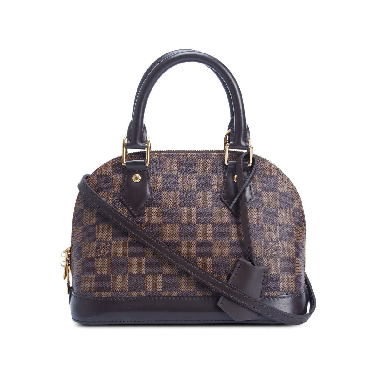Louis Vuitton 2020 Damier Ebene Alma BB w/ Strap & Receipt