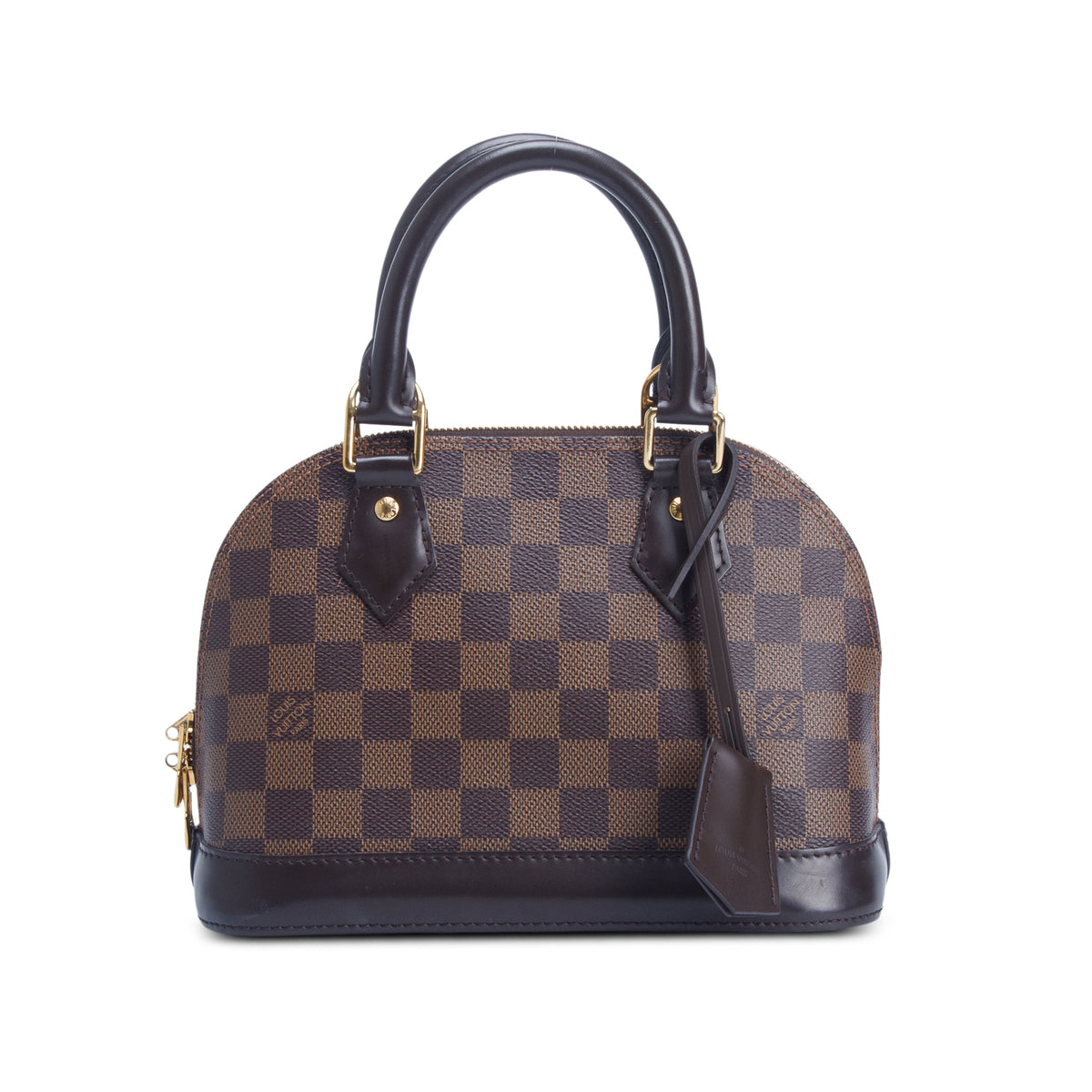 Louis Vuitton 2020 Damier Ebene Alma BB w/ Strap & Receipt
