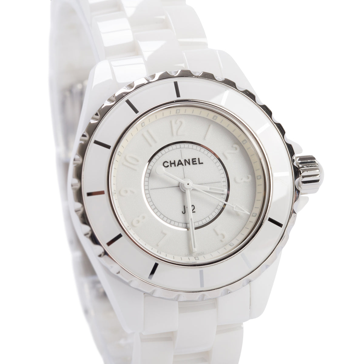 Chanel Limited Edition Stainless Steel & White Ceramic 33 MM J12 Phantom Quartz Watch