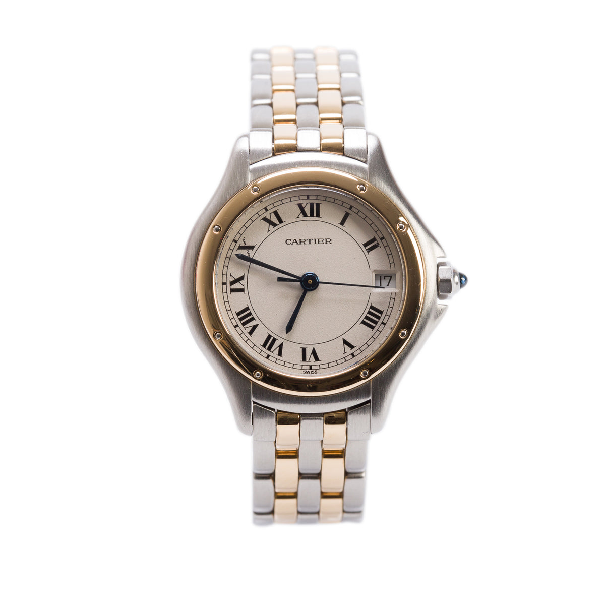 Cartier Stainless Steel & 18k Yellow Gold Cougar 26 MM Quartz Watch 187906 w/ Box & Papers