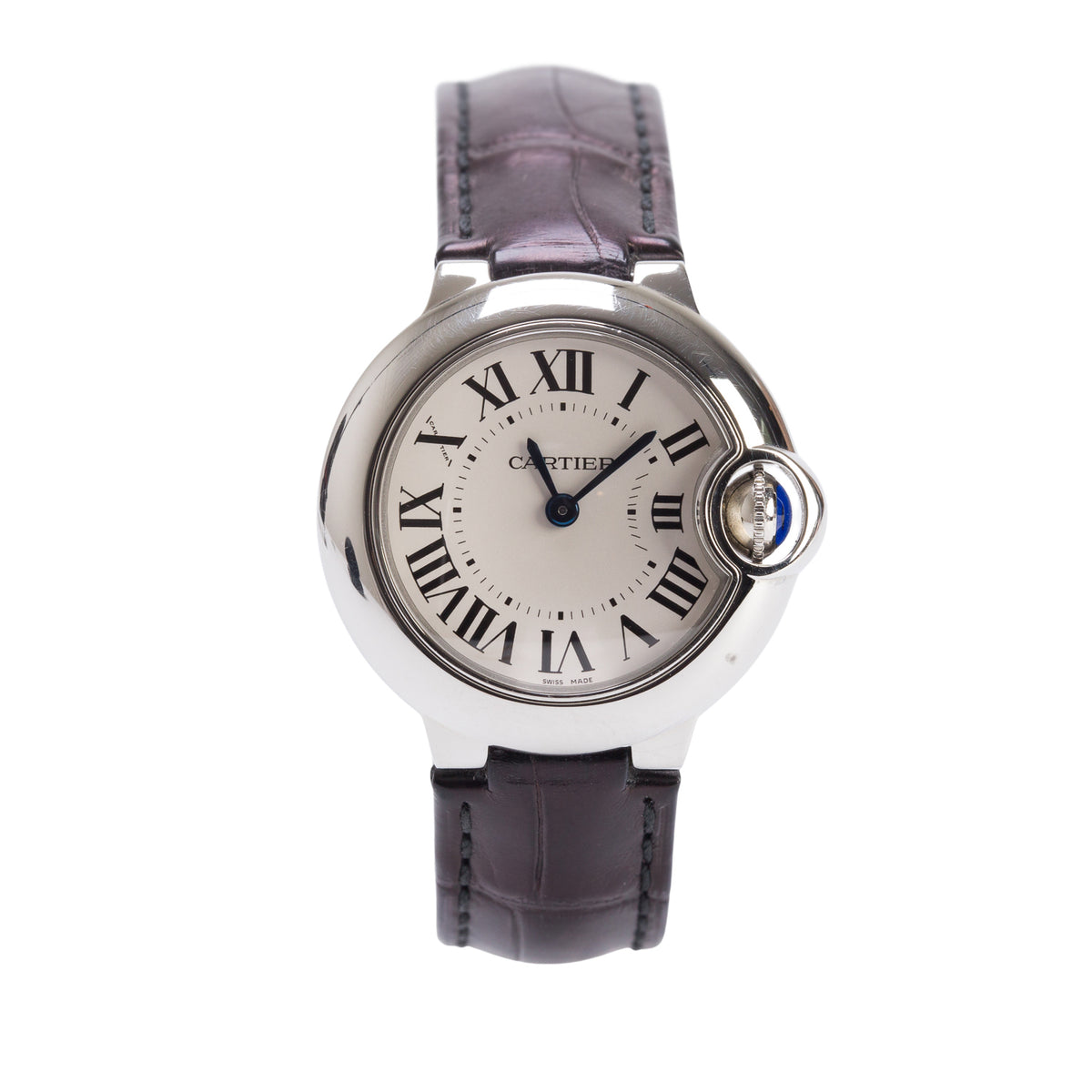 Cartier Stainless Steel Ballon Bleu de Cartier 28 MM Quartz Watch Silver Dial 3009