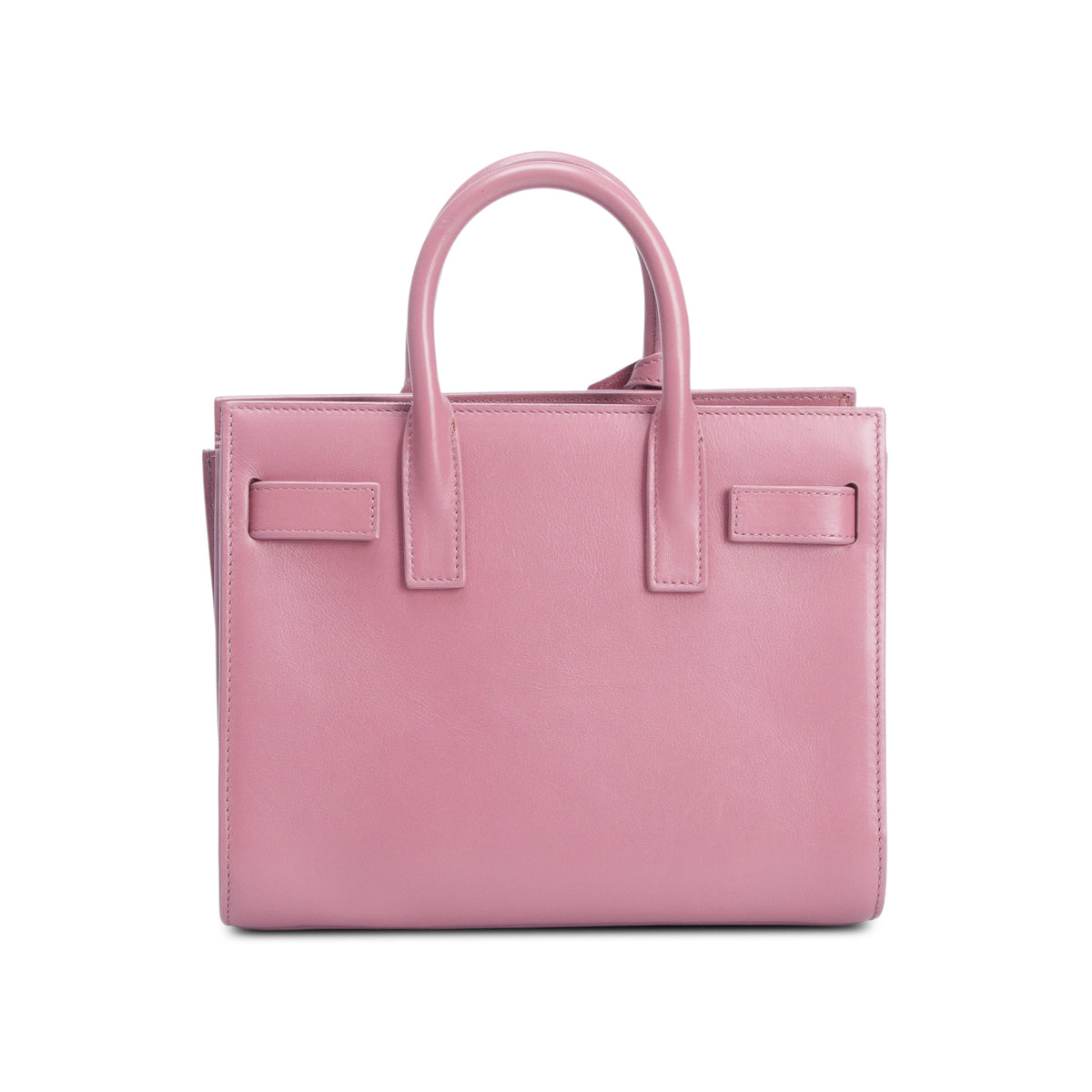 Saint Laurent Pink Smooth Calfskin Leather Nano Sac De Jour w/ Strap