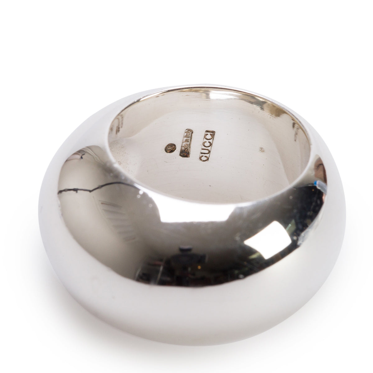 Gucci Sterling Silver Dome Bubble Ring, Size 5
