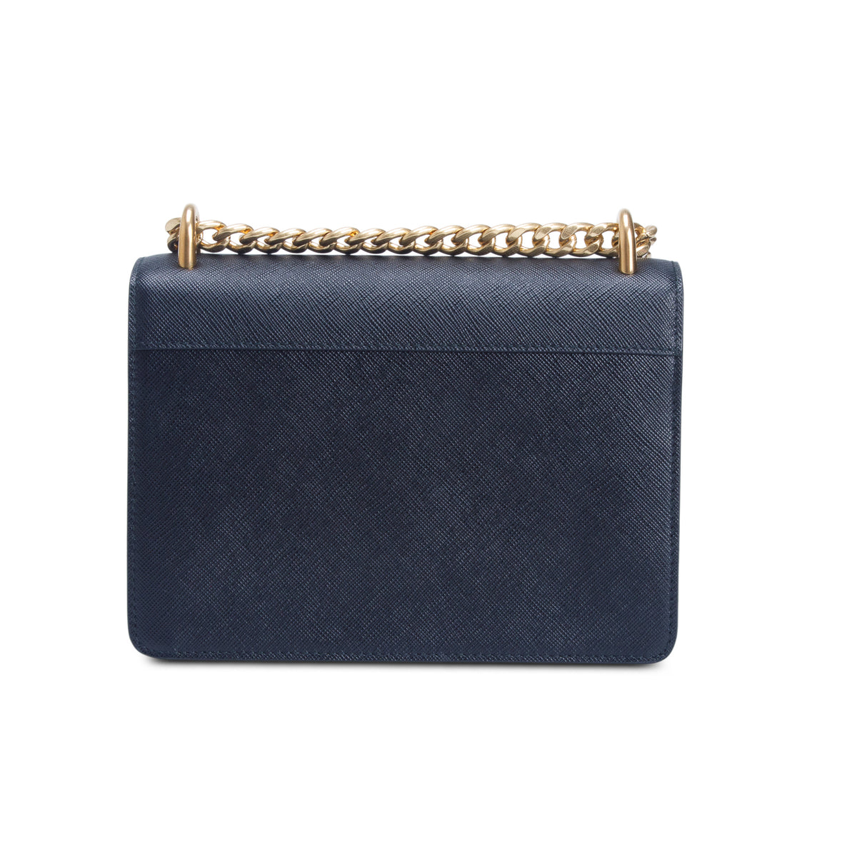 Prada Black Saffiano Lux Chain Shoulder Bag w/ Authenticity Card