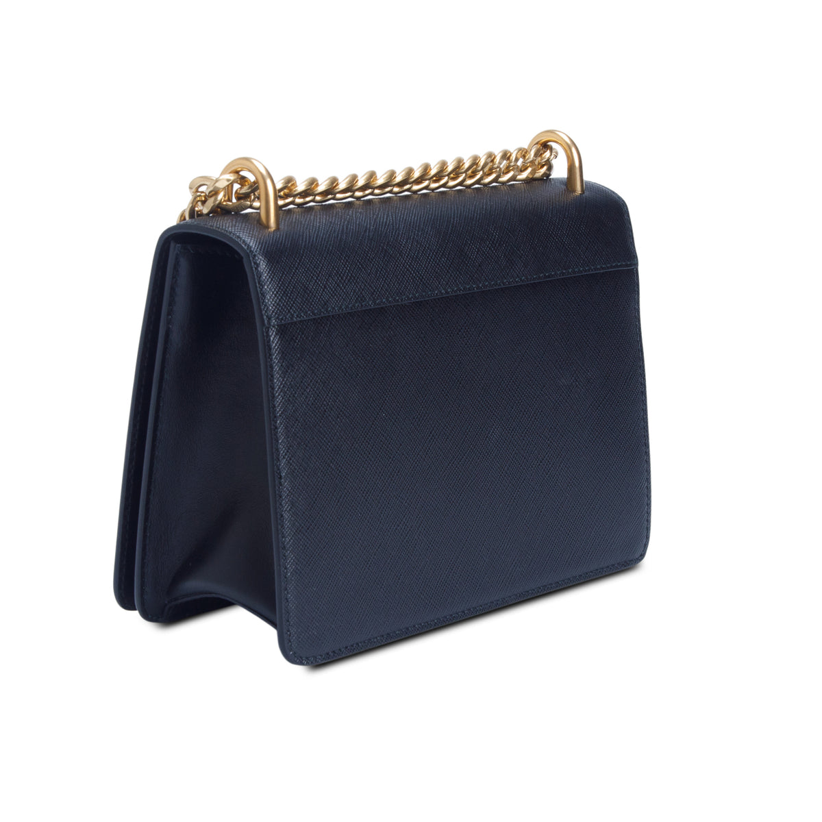 Prada Black Saffiano Lux Chain Shoulder Bag w/ Authenticity Card