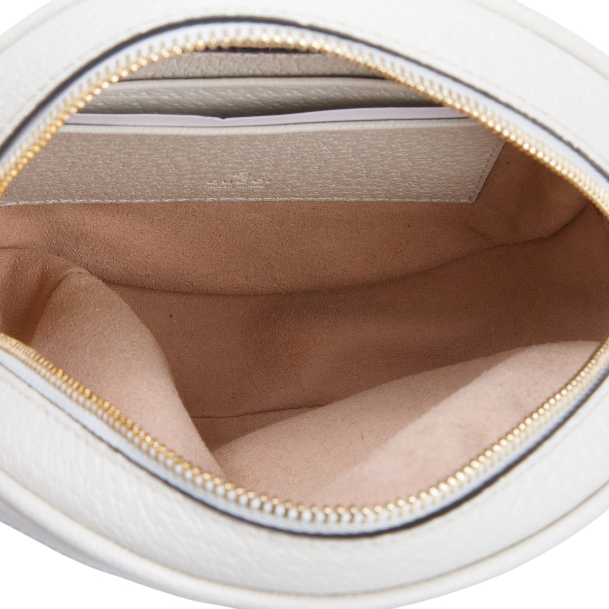 Gucci White Textured Calfskin Web Mini Ophidia Round Backpack