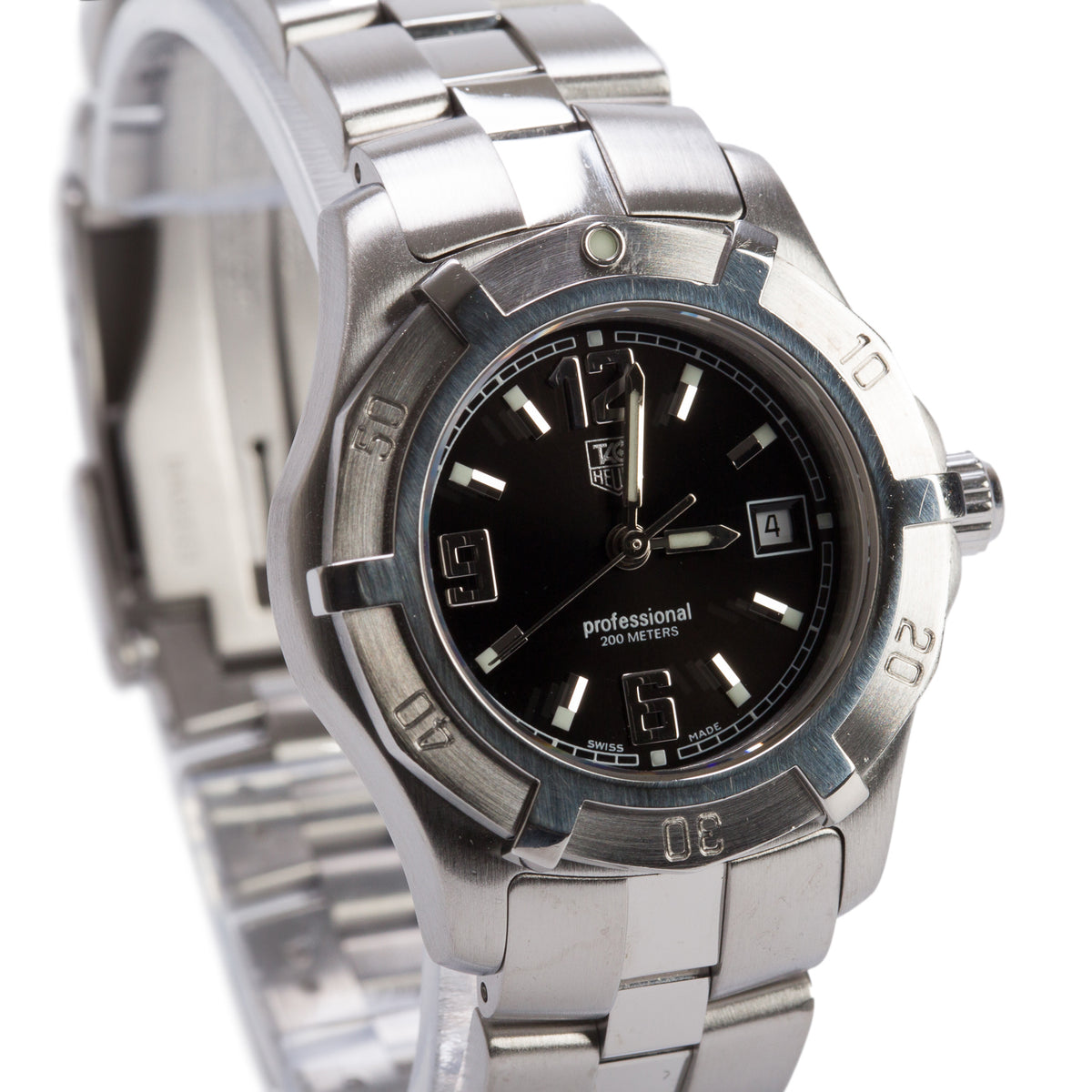 Tag Heuer Stainless Steel 2000 Exclusive 28 MM Quartz Watch Black Dial WN1310