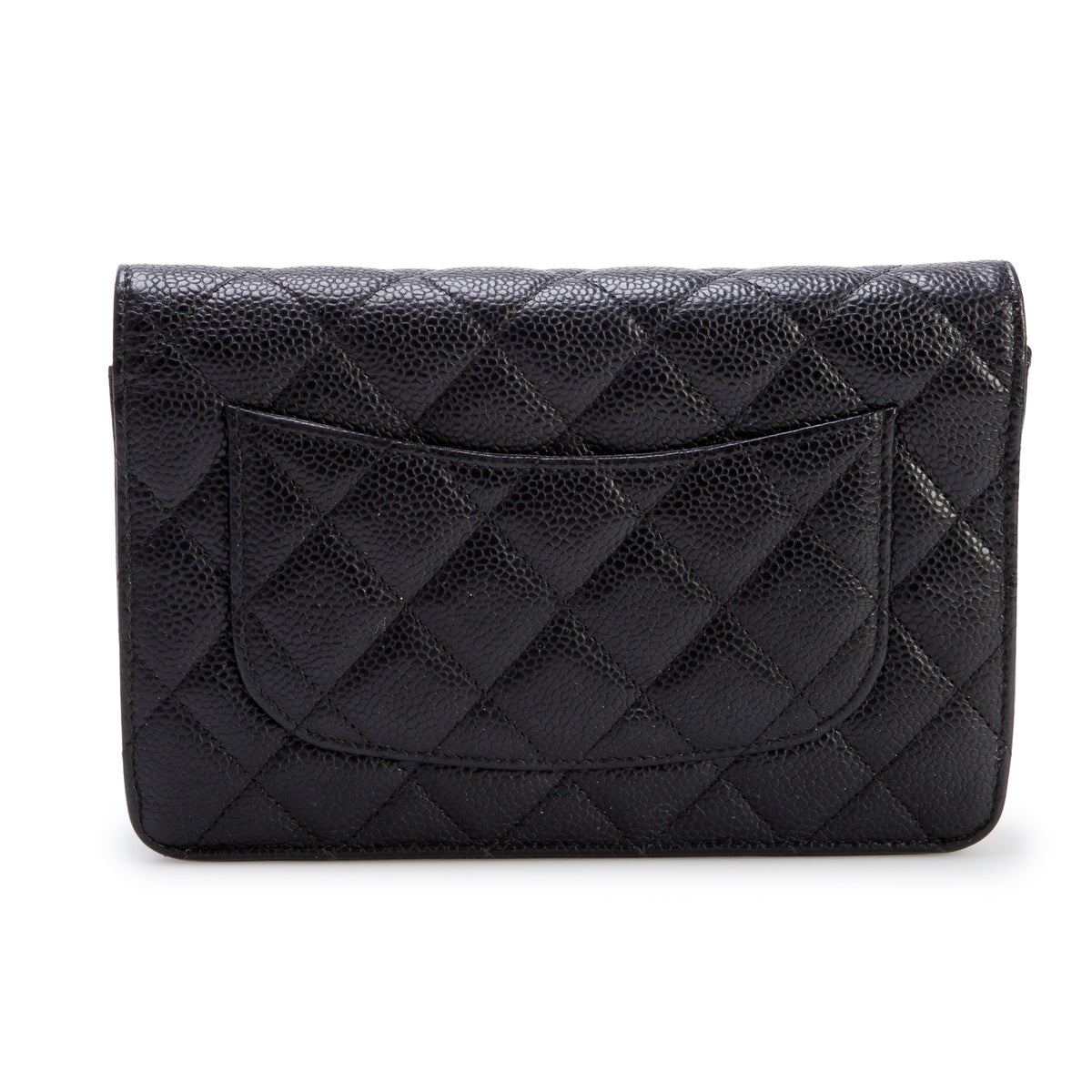 Chanel 2020 Black Caviar Quilted Classic Wallet on Chain w/ Box & Authenticity Card