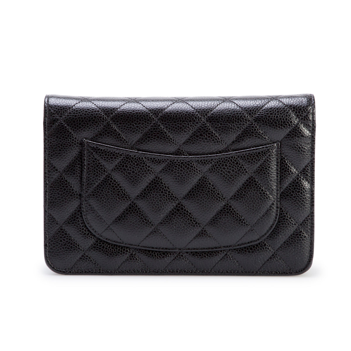 Chanel Black Caviar Quilted Classic Wallet on Chain w/ Box & Authenticity Card