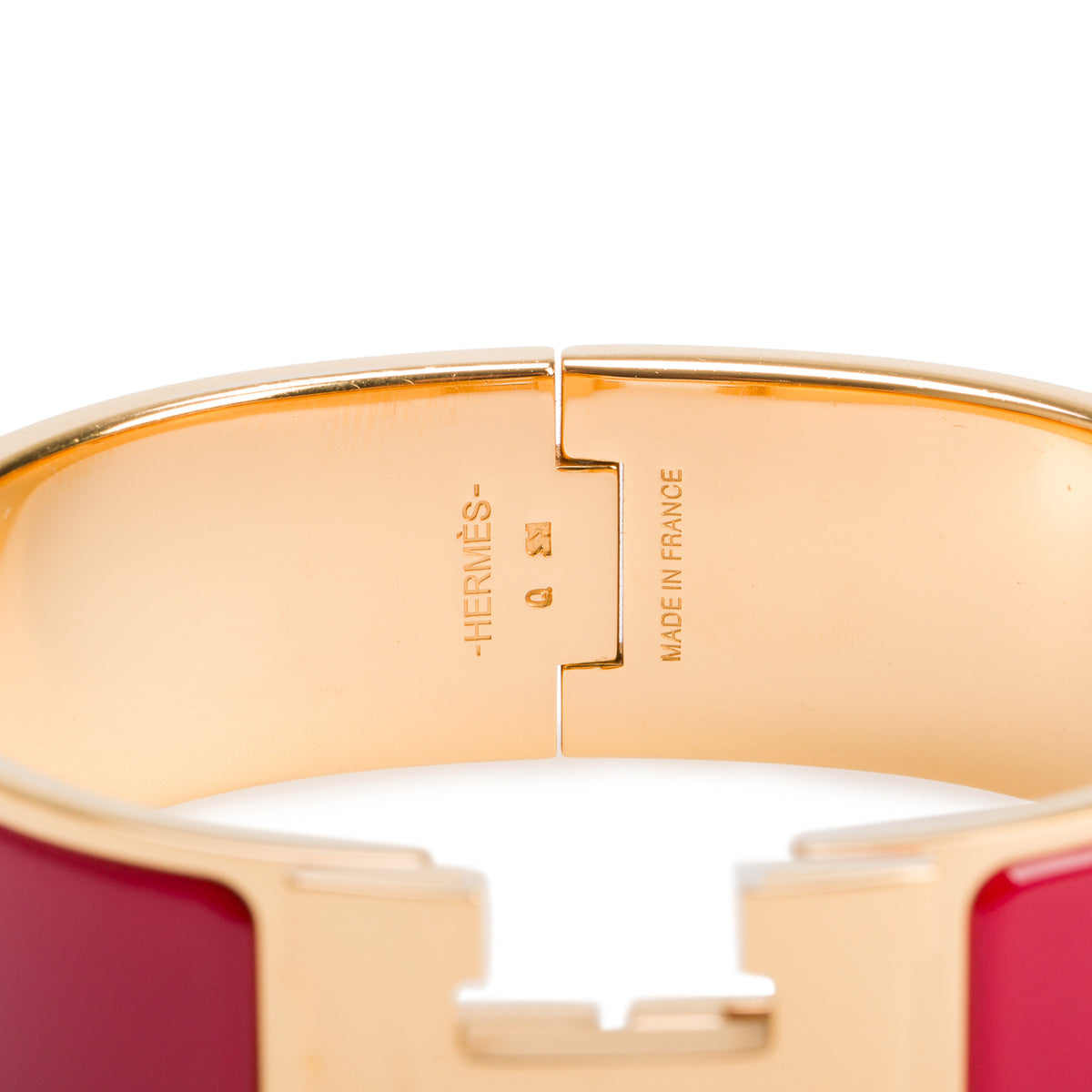 Hermes Gold-Plated Red Enamel Clic Clac H Bracelet
