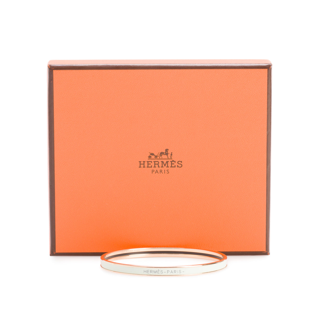 Hermes Gold-Plated Mint Green Enamel Uni Bangle w/ Box