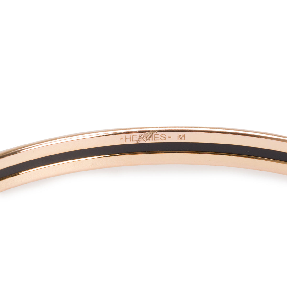 Hermes Gold-Plated Mint Green Enamel Uni Bangle w/ Box