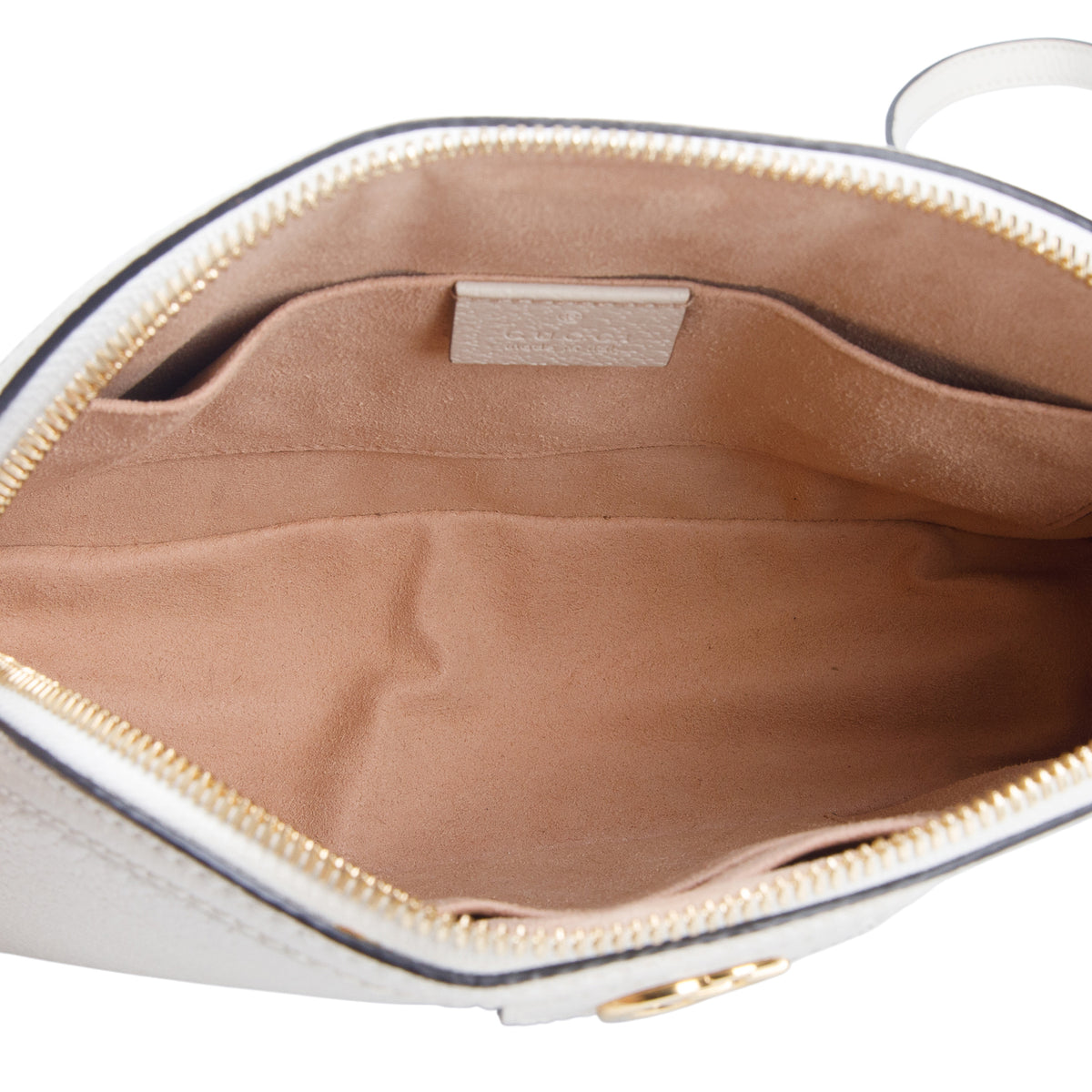 Gucci White Dollar Calfskin Web Small Ophidia Dome Crossbody Bag