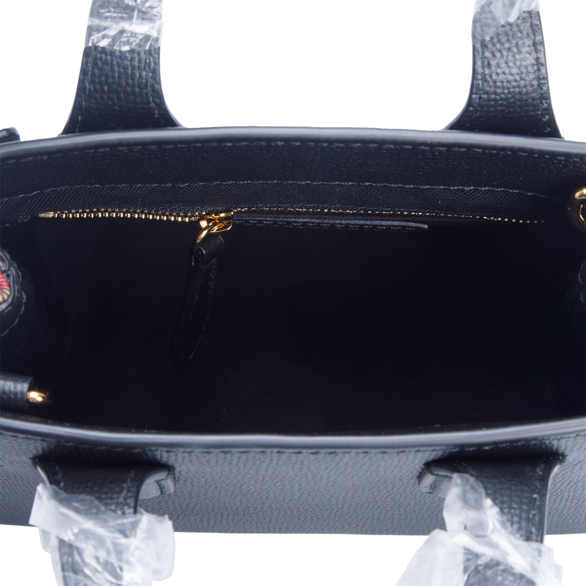 Burberry Black Grainy Calfskin House Check Baby Banner Tote w/ Box & Strap