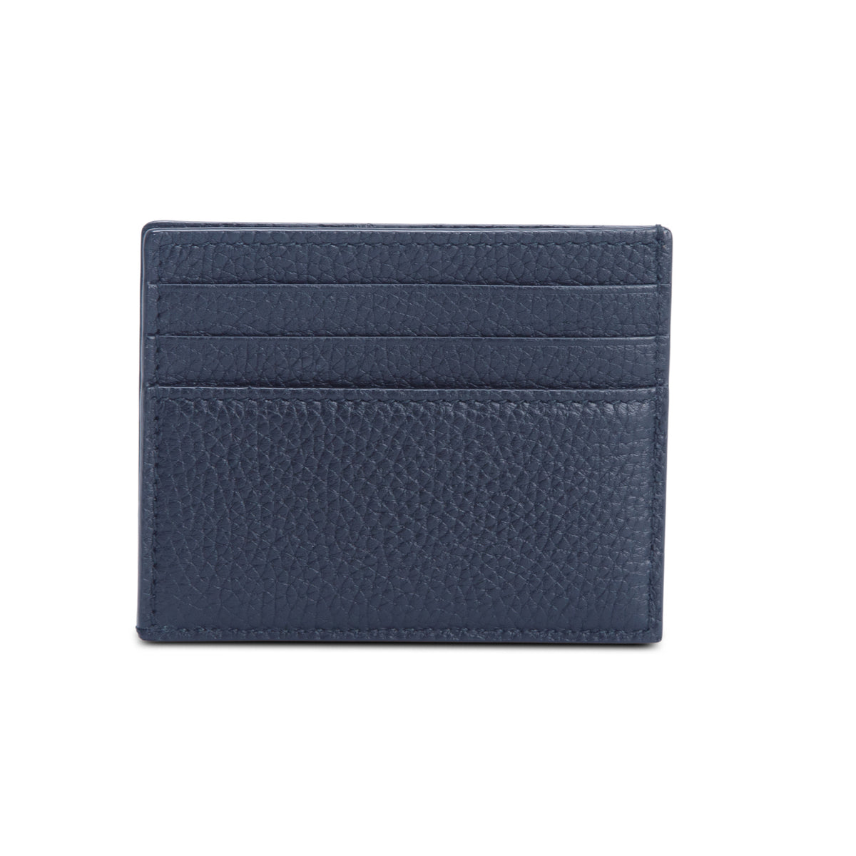 Gucci Black Grained Leather Logo Card Holder w/ Box