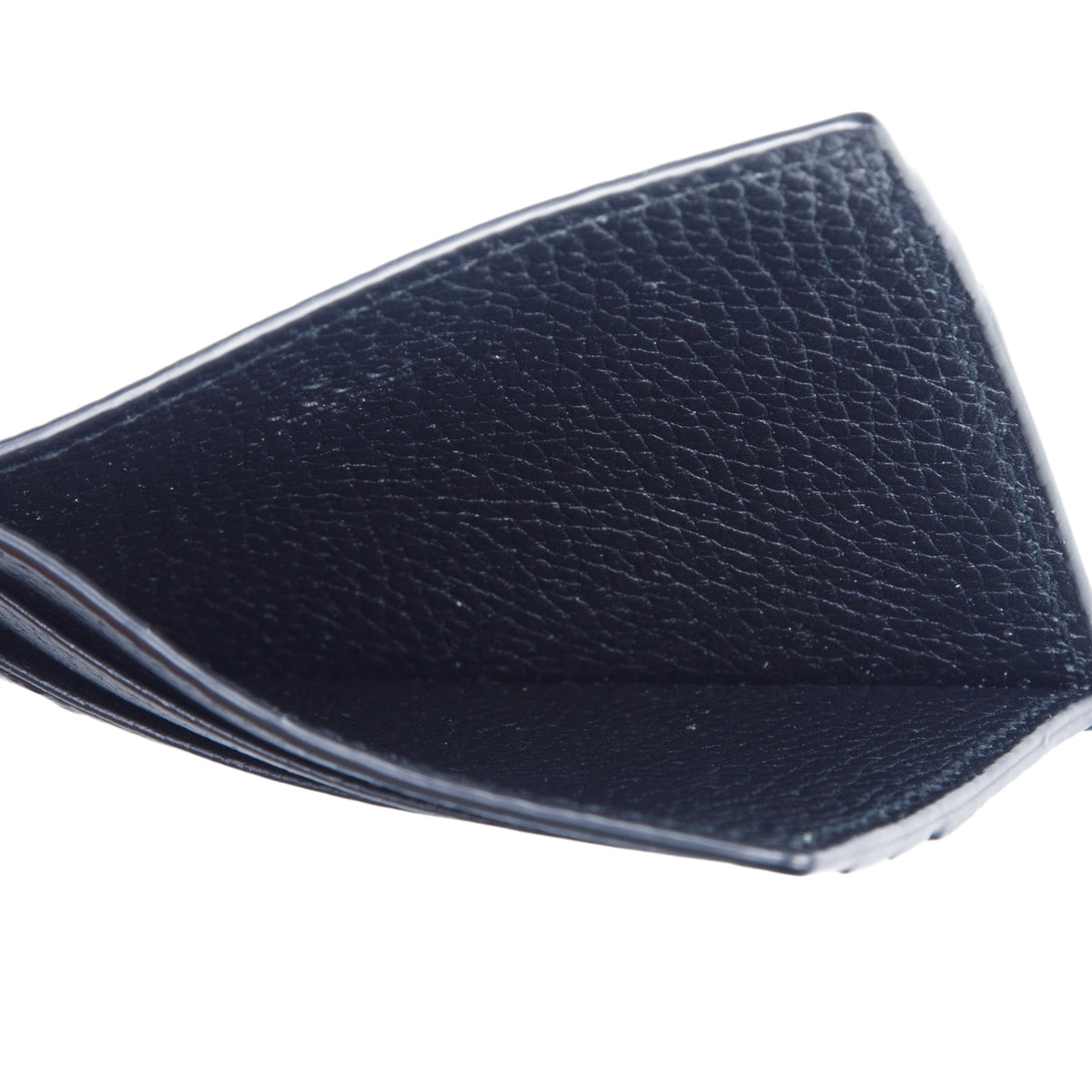 Gucci Black Grained Leather Logo Card Holder w/ Box