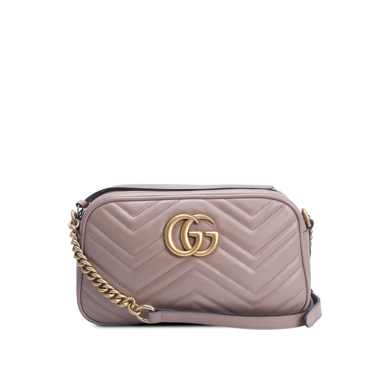 Gucci Pink GG Marmont Matelasse Small Camera Bag w/ Box