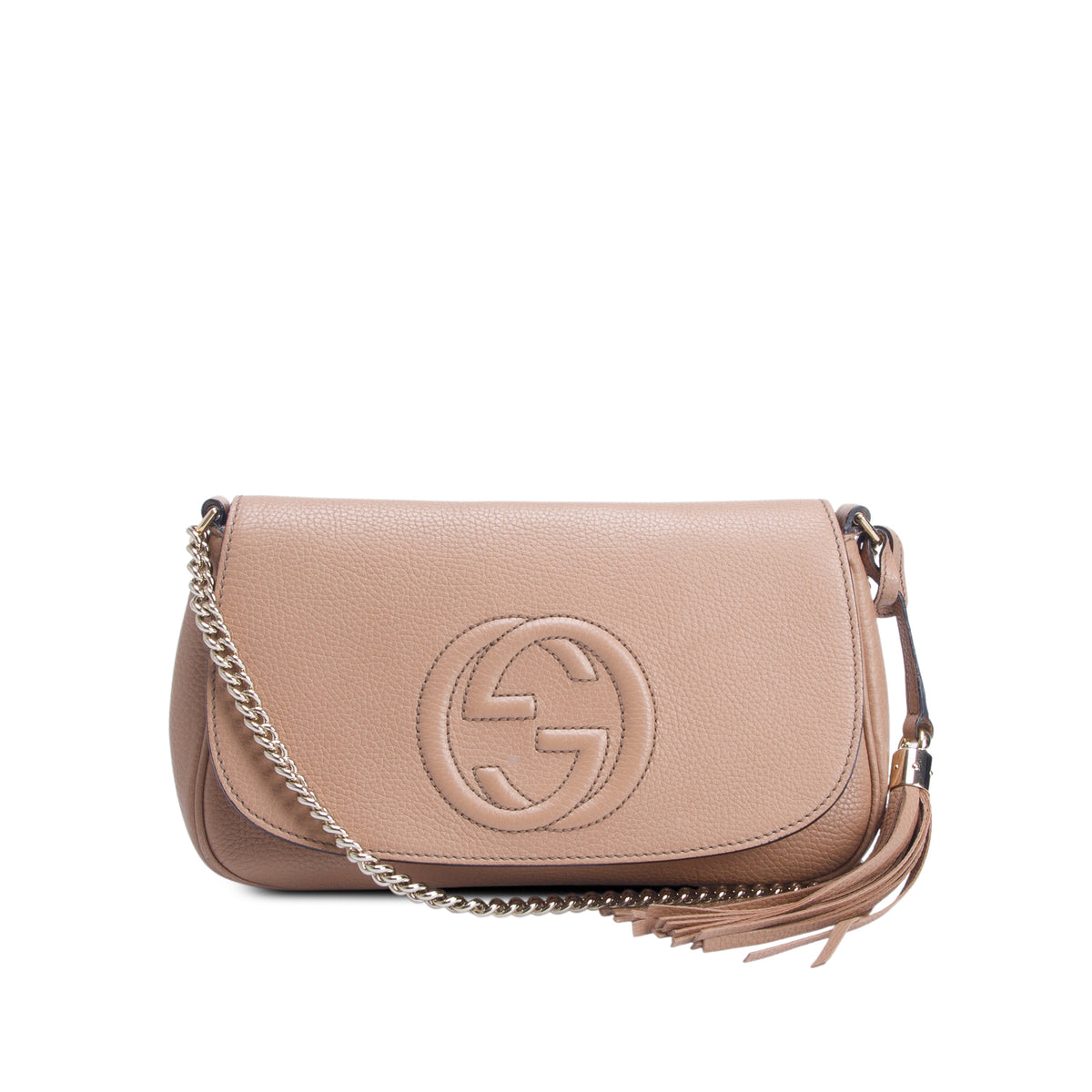 Gucci Brown Leather Medium Soho Flap Crossbody Bag
