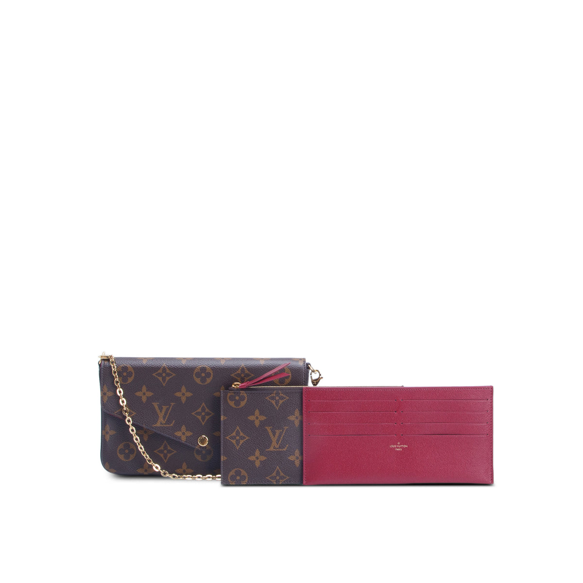 Louis Vuitton Monogram Pochette Felicie Wallet on Chain w/ Box & Inserts