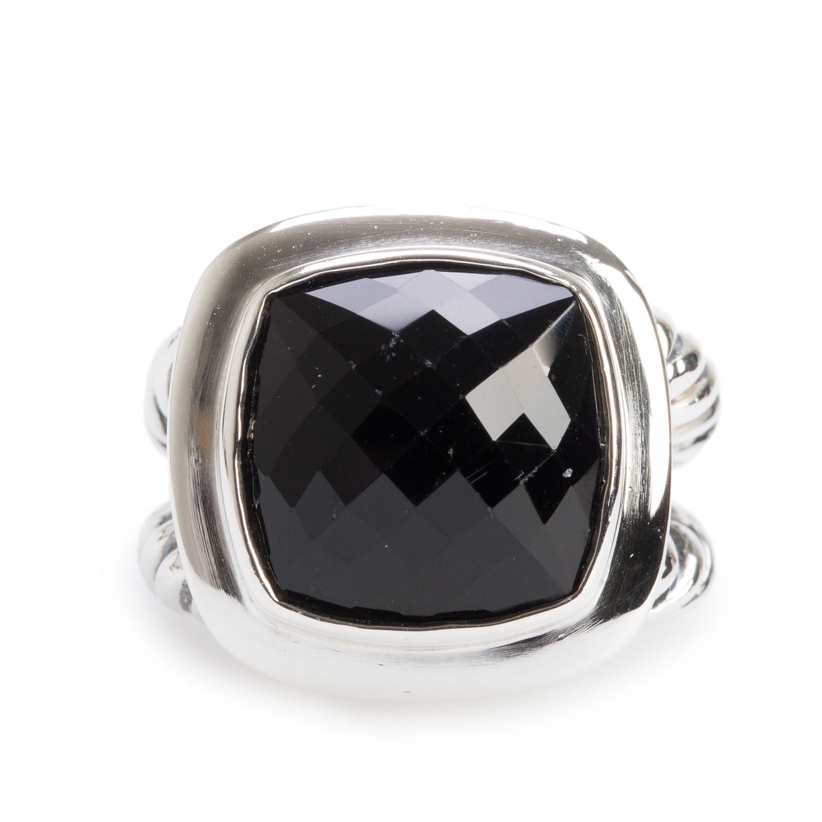 David Yurman Sterling Silver Black Onyx Albion Ring, Size 6