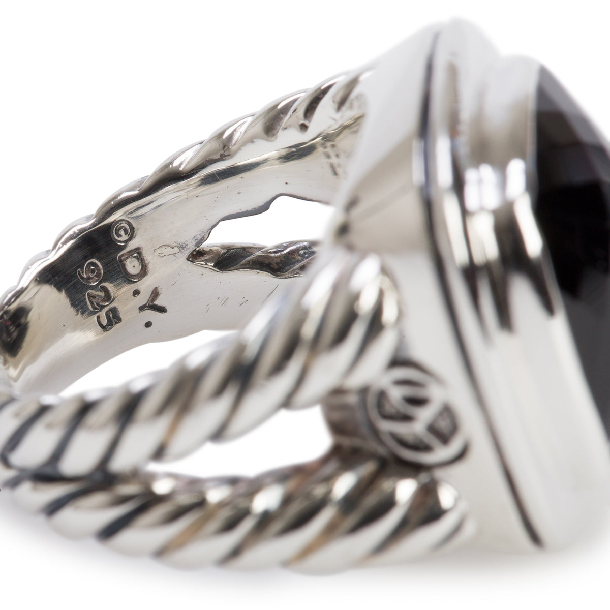 David Yurman Sterling Silver Black Onyx Albion Ring, Size 6