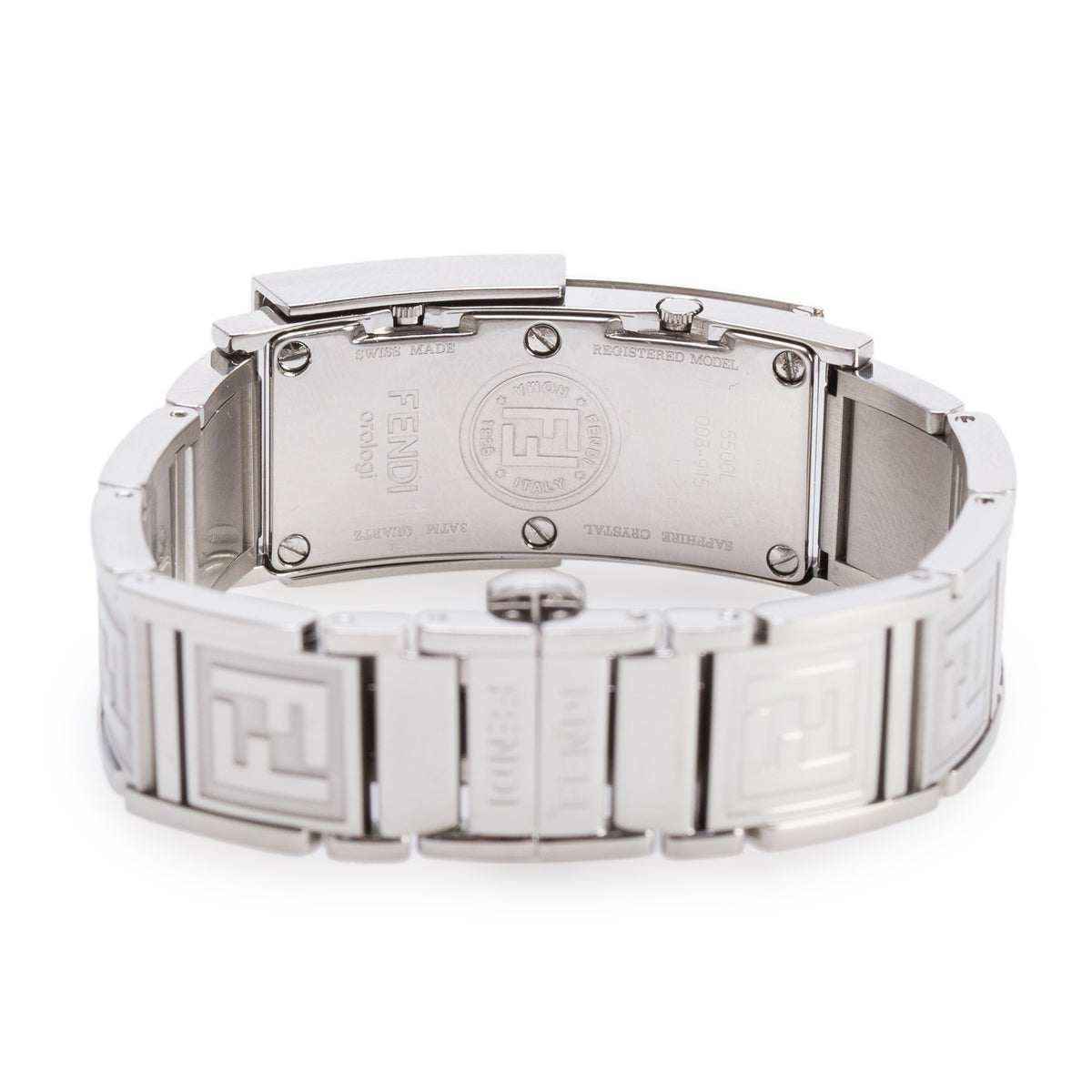 Fendi Stainless Steel 5500L Secret Quartz Watch White Dial