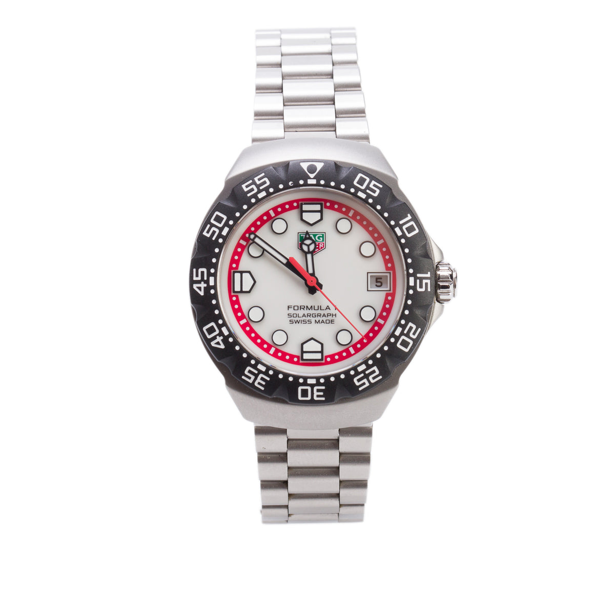 Tag Heuer 2025 Stainless Steel Formula 1 Solargraph 38 MM Quartz Watch White Dial WBY1111 w/ Box & Papers