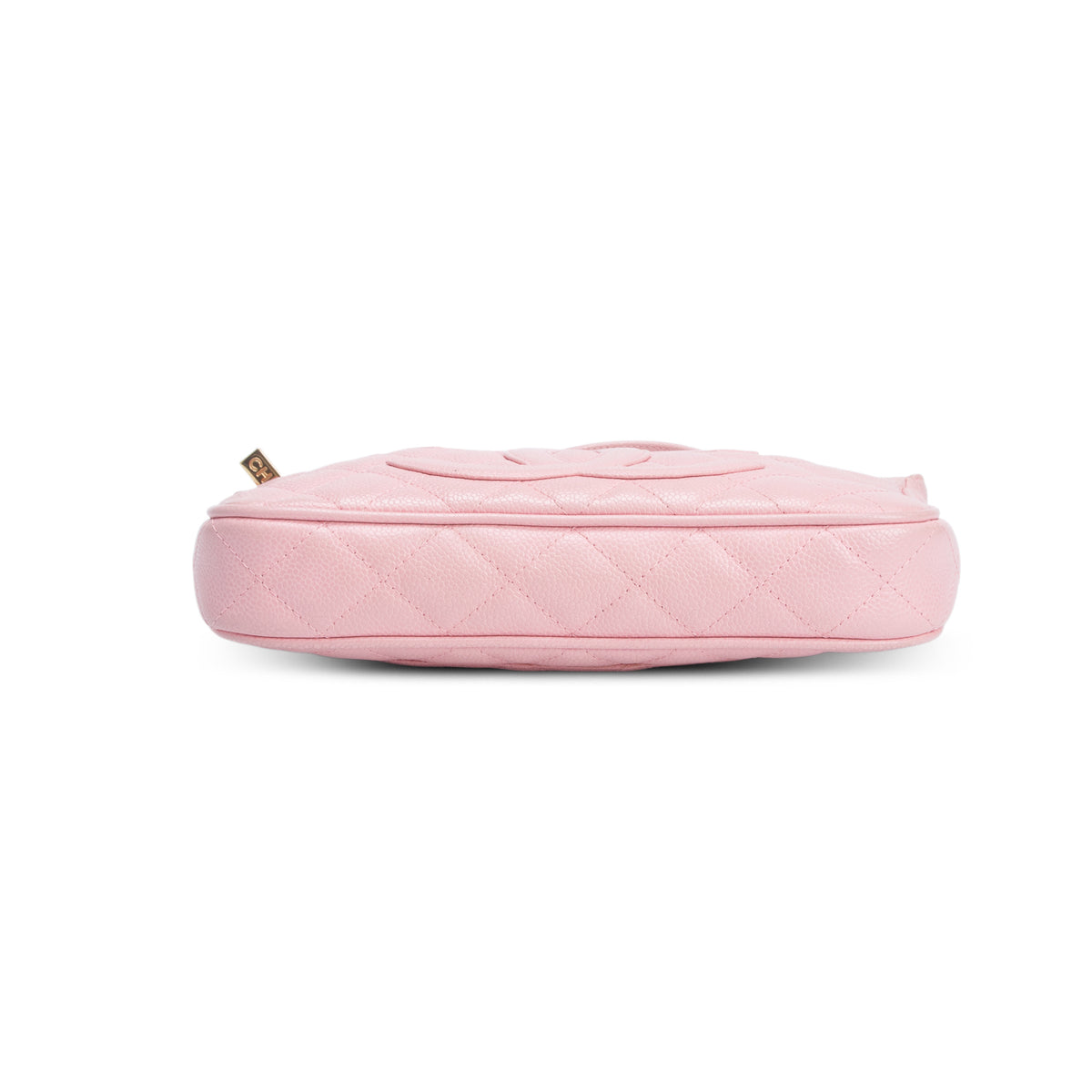 Chanel Pink Caviar Quilted CC Pochette w/ Authenticity Card