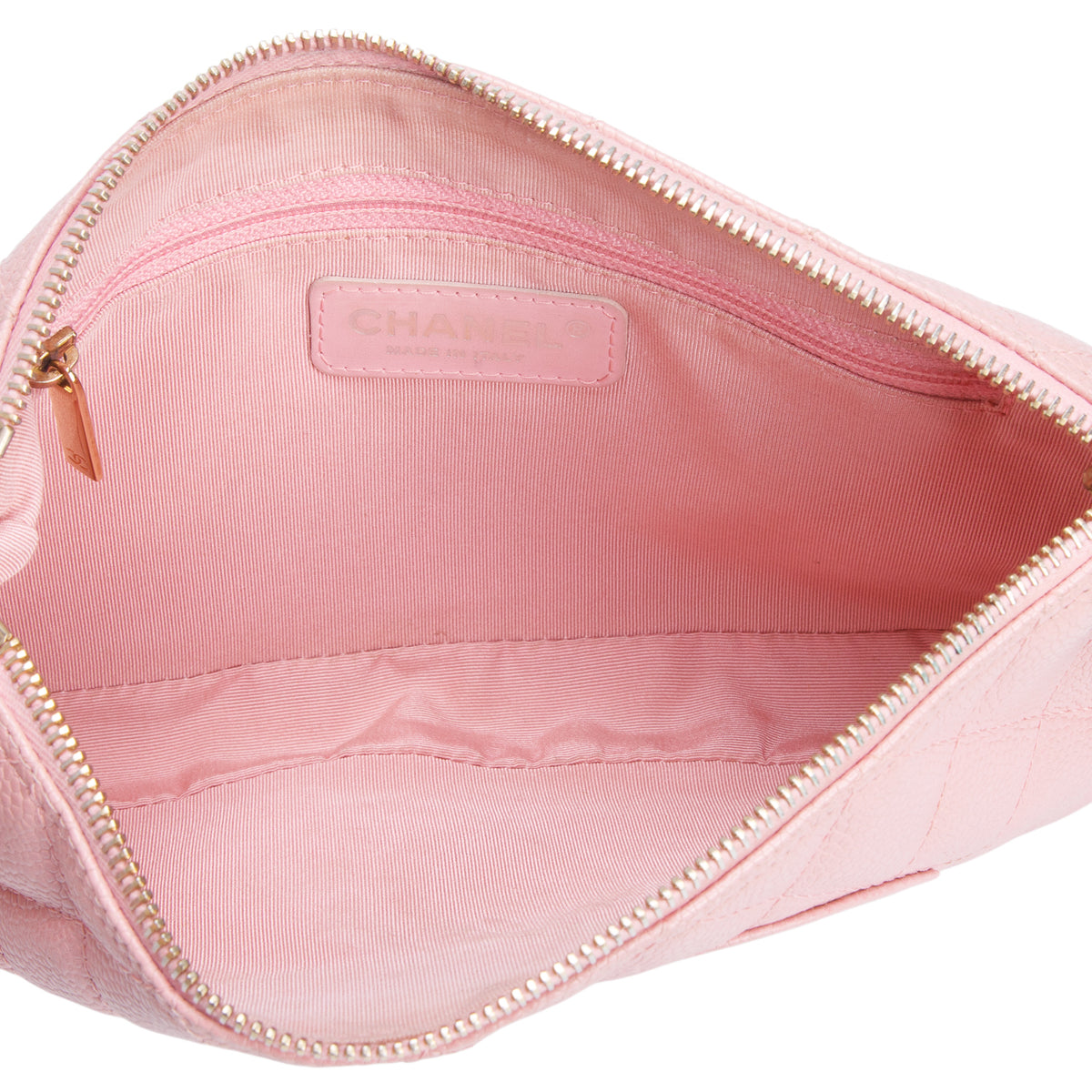 Chanel Pink Caviar Quilted CC Pochette w/ Authenticity Card
