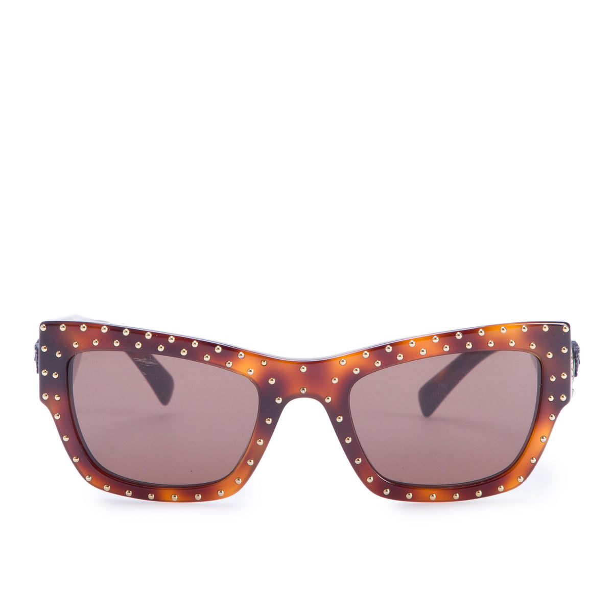 Versace MOD.4358 Tortoise Acetate Studded Cat Eye Sunglasses w/ Case