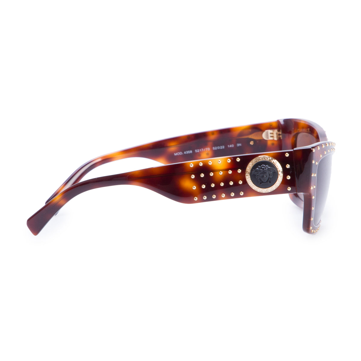 Versace MOD.4358 Tortoise Acetate Studded Cat Eye Sunglasses w/ Case