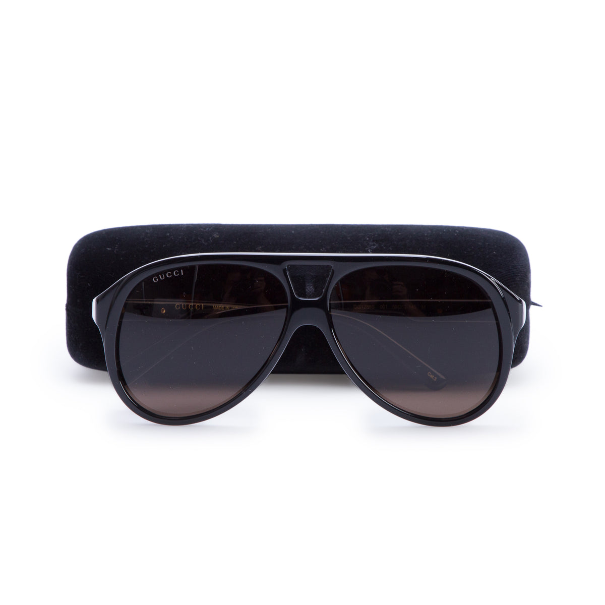 Gucci GG1286S Black Acetate Pilot Sunglasses w/ Case