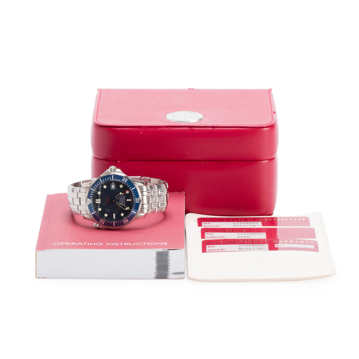 Omega Stainless Steel James Bond Casino Royal Red Seamaster 300M Professional Co-Axial Chronometer 41 MM Automatic Watch Blue Dial w/ Box & Papers