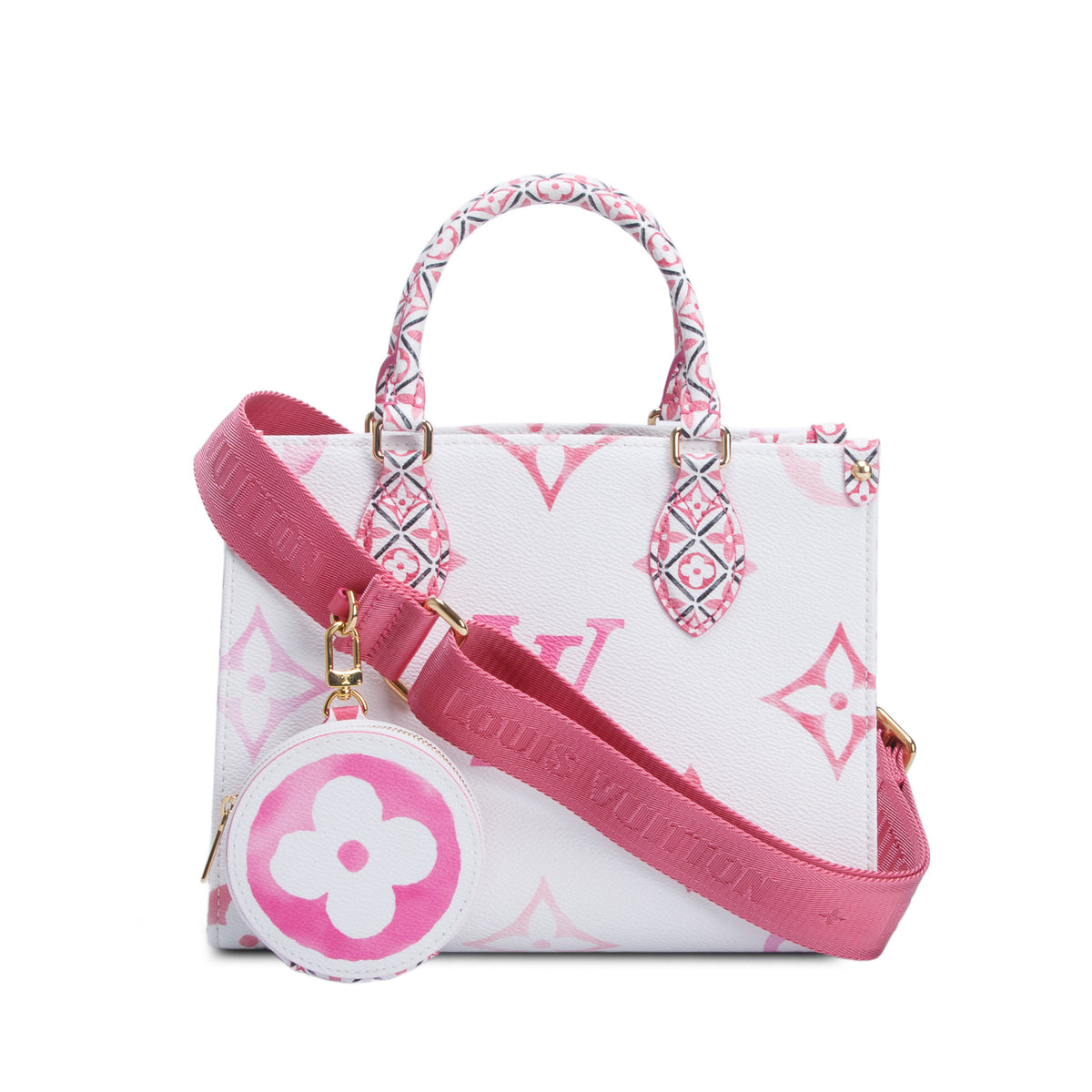 Louis Vuitton White/Pink Monogram Giant By The Pool 2.0 Onthego PM w/ Strap
