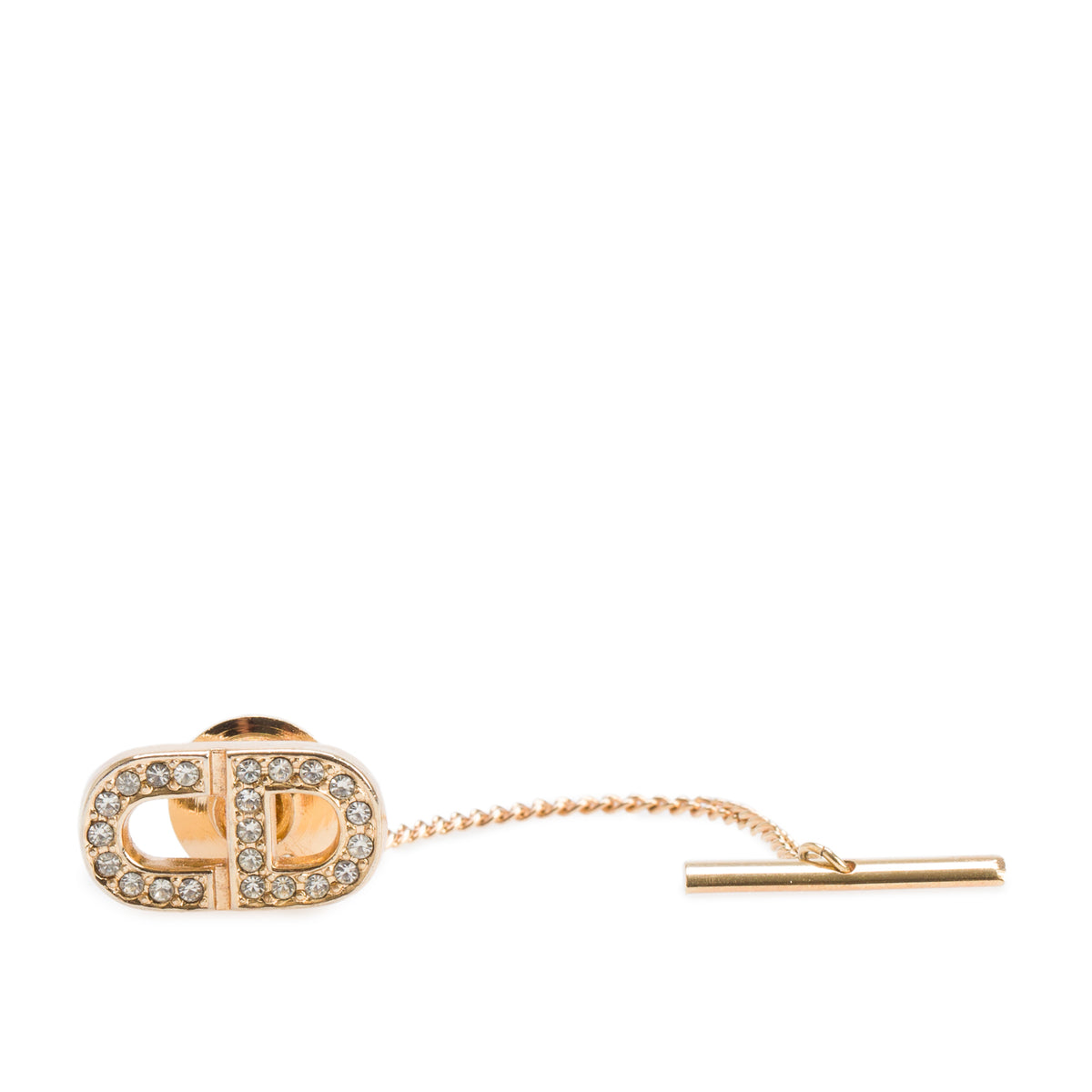 Christian Dior Gold-Plated Crystal CD 30 Montaigne Tie Pin