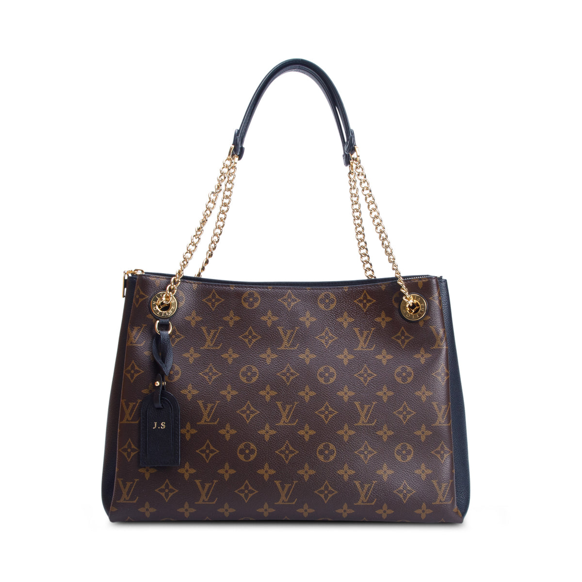 Louis Vuitton Monogram Black Leather Trim Surene MM w/ Box