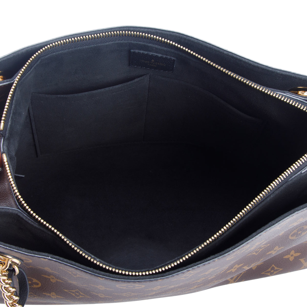 Louis Vuitton Monogram Black Leather Trim Surene MM w/ Box